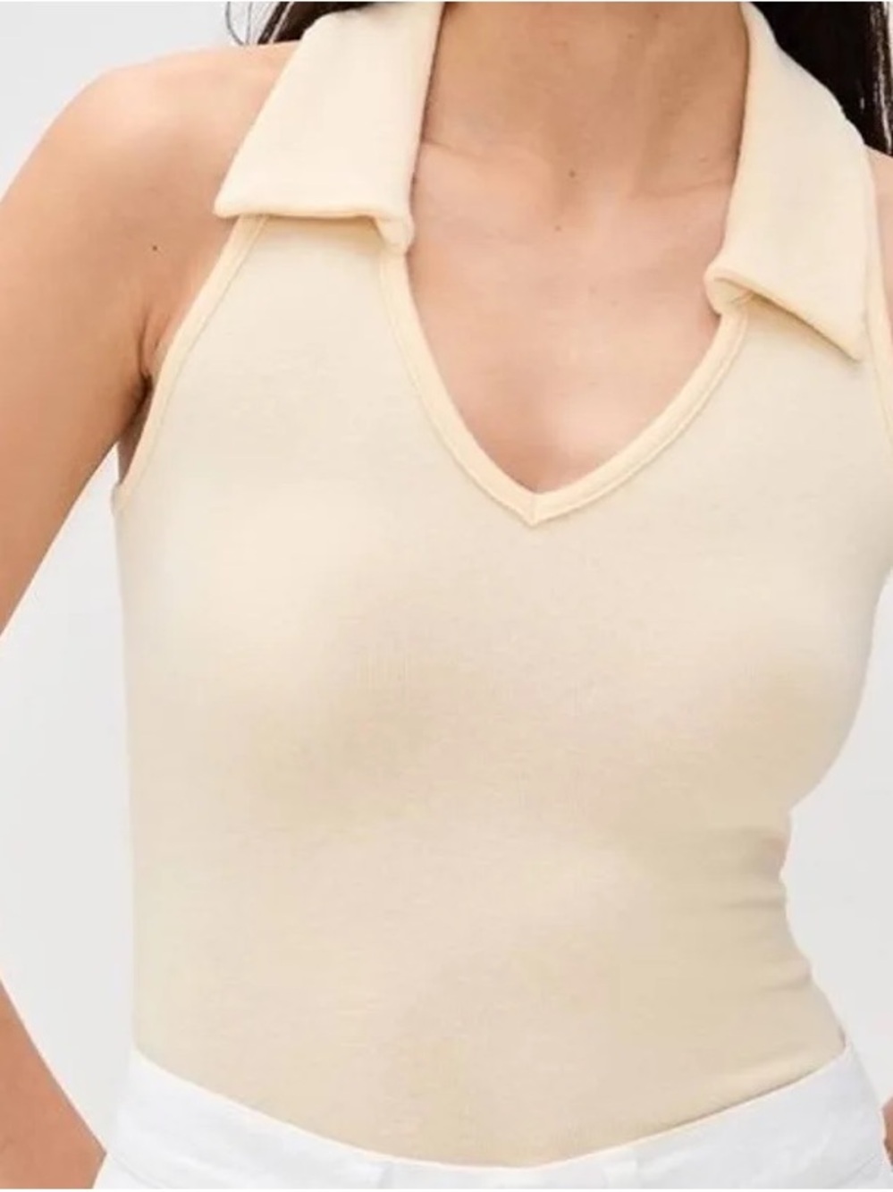 Reformation Yellow Collared V-Neck Tank